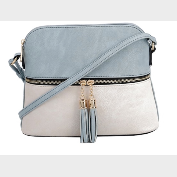Deluxity Handbags - DONATED!  Bella Blue & Ivory Crossbody Bag Purse NWT!!!